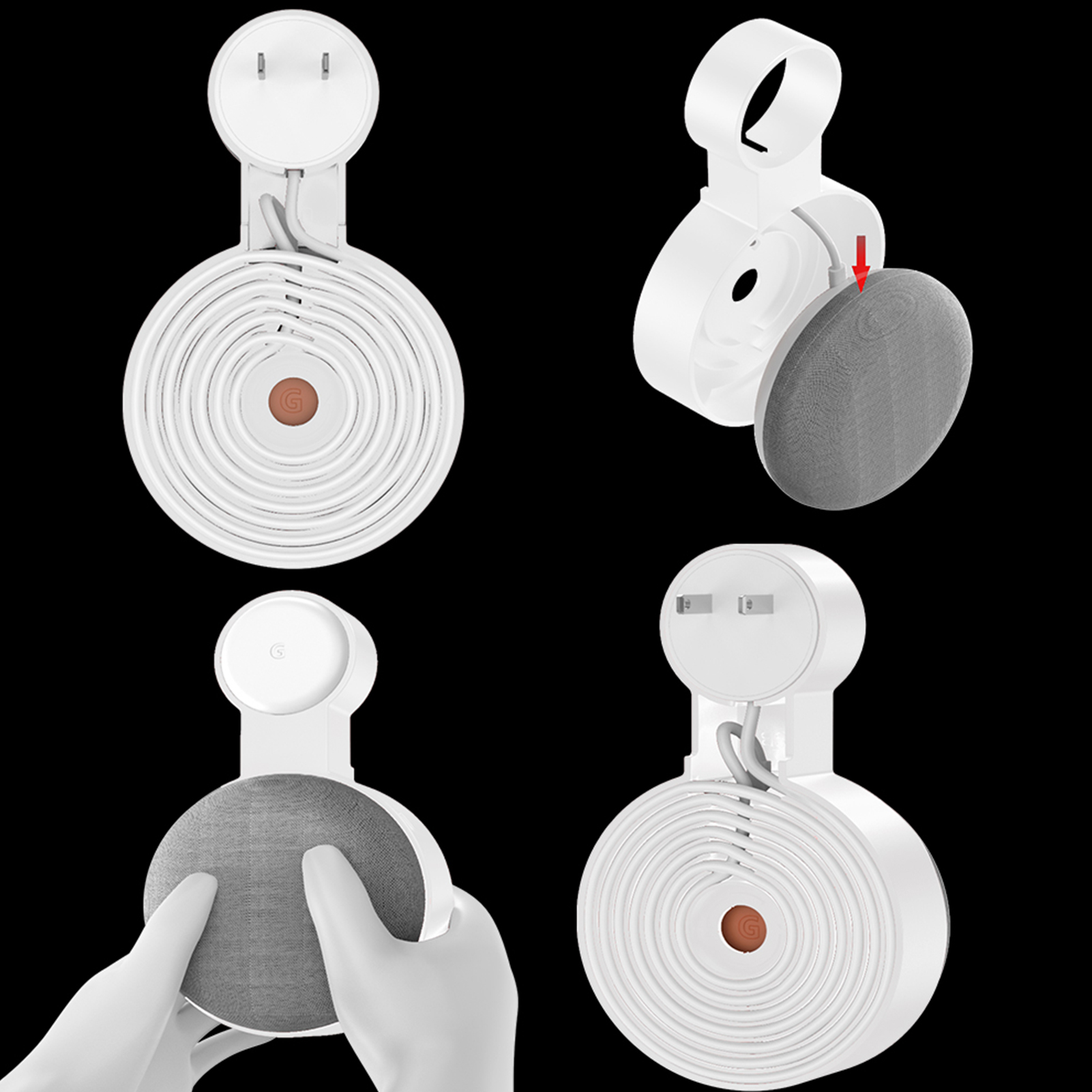 Google Speaker Nest Mini - Outlet Wall Mount Holder Bracket For